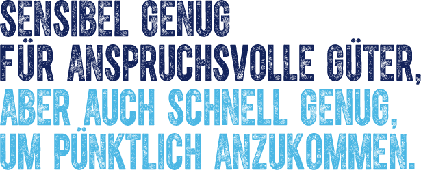 Sensibel genug für anspruchsvolle Güter, aber auch schnell genug um pünktlich anzukommen.